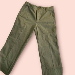 Tory Burch Carpenter Pants in Army Green 30W